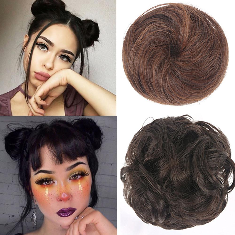 

Short Messy Chignon Donut Roller Bun Clip-on Hair Bun Hair Extensions Hairpiece Claw Hair Bun Wig