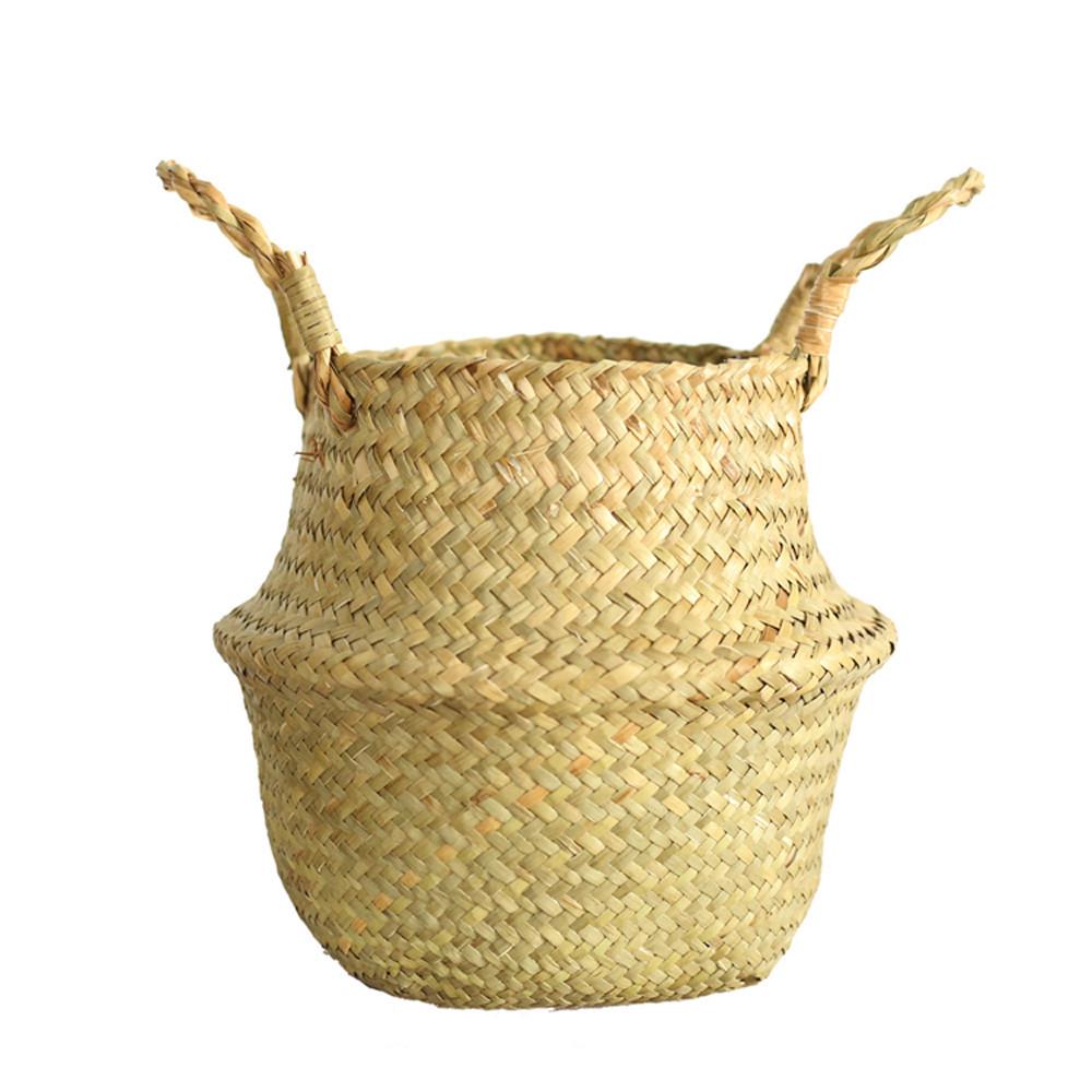 Seagrass Wicker Basket Wicker Basket Flower Pot Folding Basket Dirty Basket