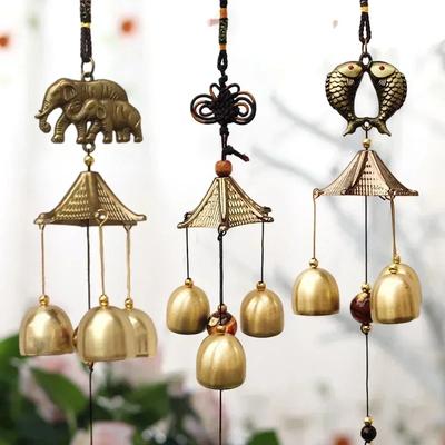 Retro Windspiele Windmusik Home Dekoration Garten Dekoration Outdoor Wind Glocke Kupfer Glocke Sound Decor Wand Dekor