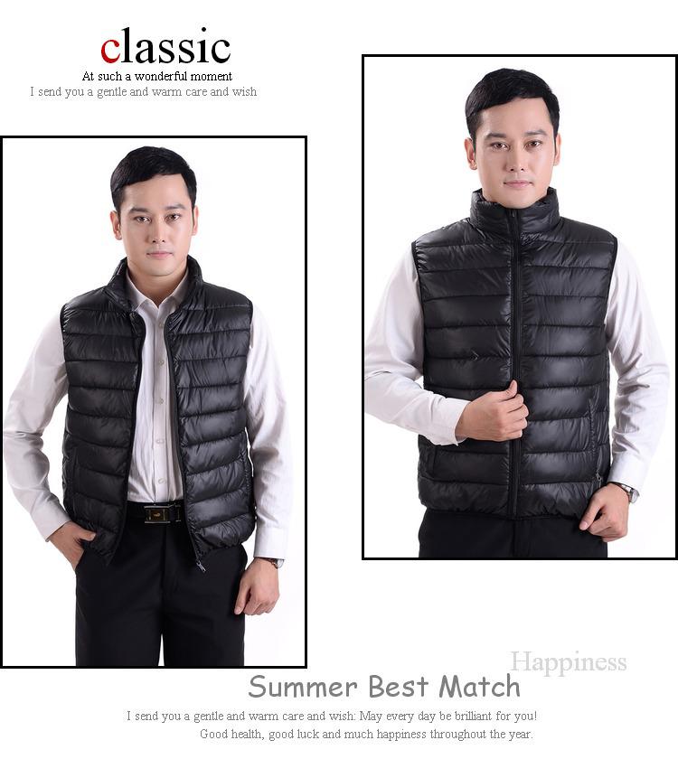 Men's Plus Size Lightweight Down Vest - Warm, Trendy Sleeveless Outerwear for Autumn & Winter