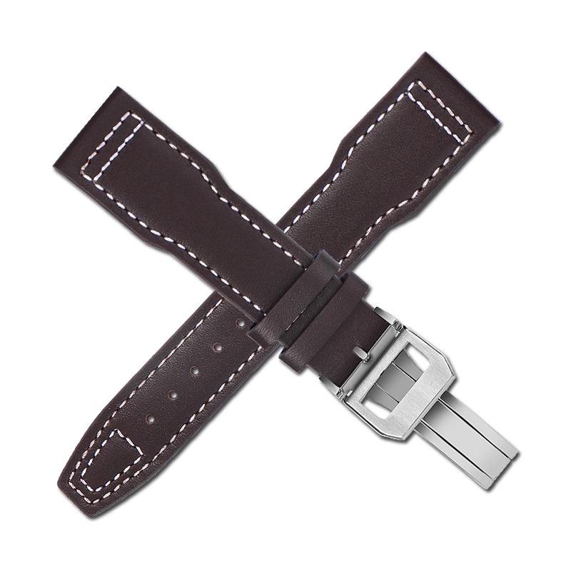 Für IWC Flieger Kleiner Prinz Mark 18 Serie Bronze Spitfire Fighter Armband 20mm 21mm Rindsleder Armband Herren Kalbsleder Armband