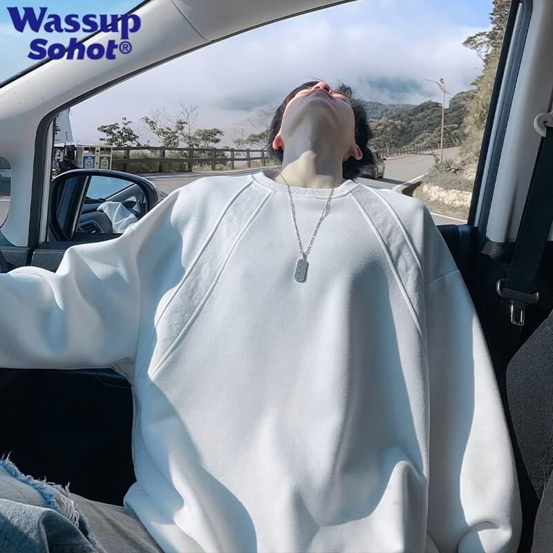 Wassup Sohot American-Style Loose Crewneck Pullover Sweatshirt