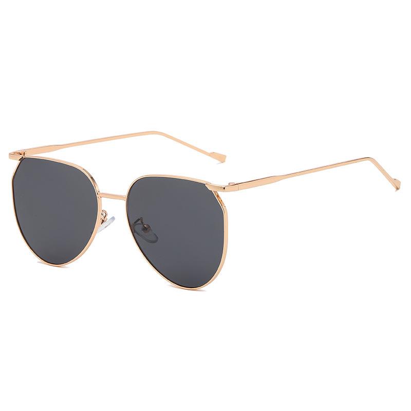 New ins style Internet celebrity street shot sunglasses men and women trendy personality metal sunglasses oval glasses s