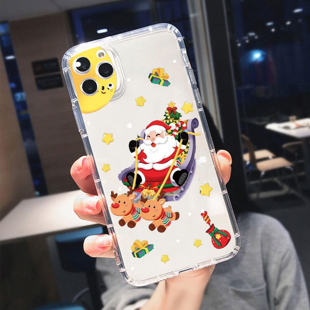 Christmas Cartoon New Year Gift Silicone Phone Case for IPhone 15 14 13 12 11 Pro Max X XR XS Soft Cover for IPhone 7 8 Plus SE2