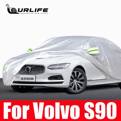 For Volvo S90 2010- Full Car Cover Indoor Outdoor Sunscreen Heat Sun UV Protection Dustproof Anti-UV Oxford