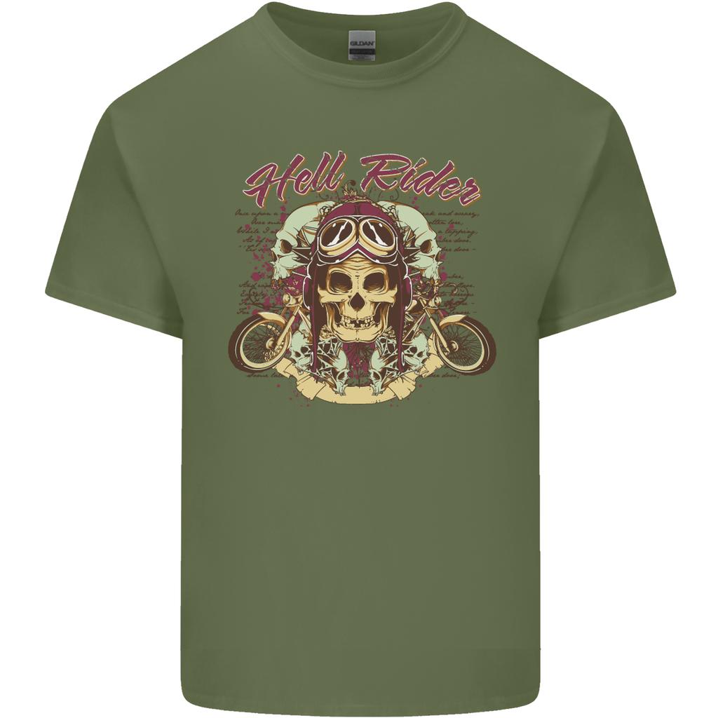 Hell Riders Motorcycle Motorbike Biker Unisexs Light Cotton TShirt