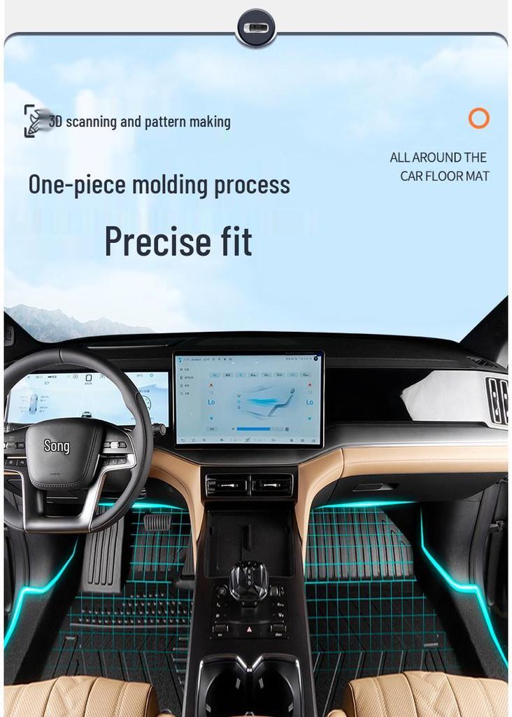 Compatible TPE Floor Mats for 26 BYD Song L DMI Models – Full Coverage, Custom EV Car Accessories