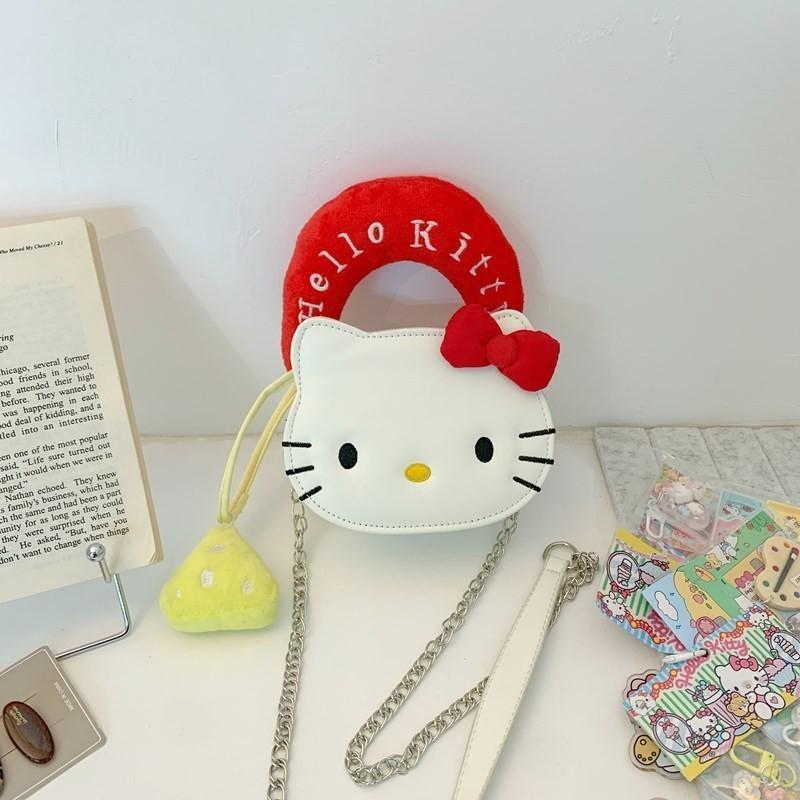 Melody Cinnamoroll Hello Kitty Pu Cartoon Dog Mini Crossbody Bag With Chain For Girls Daily Use Style G
