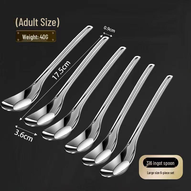 

ZISIZ Thickened Ingot Soup Spoons (6-Pack)