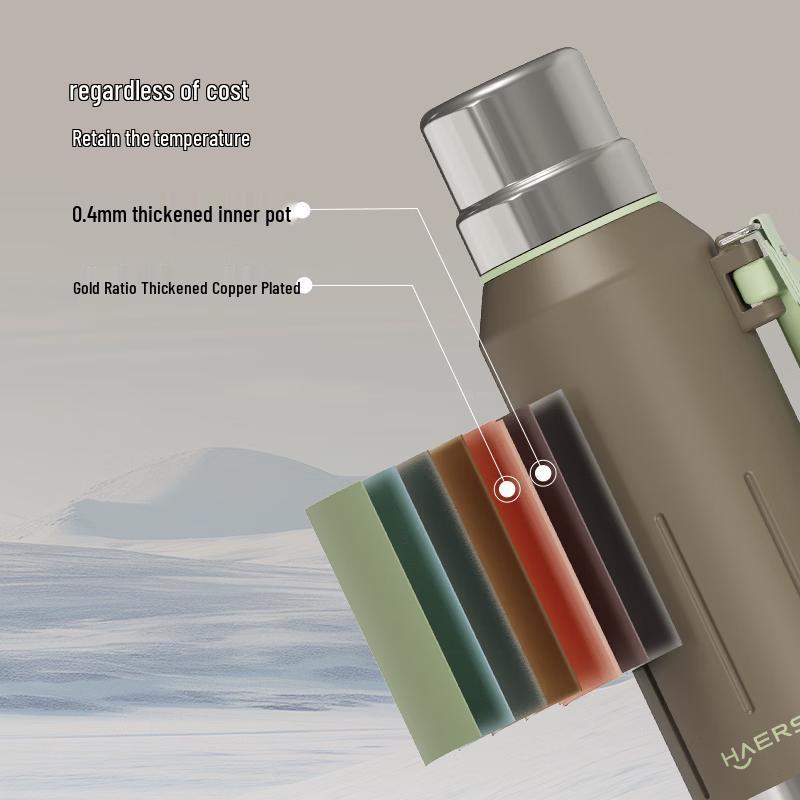 HAERS 316 Stainless Steel Insulated Travel Flask 1500ml