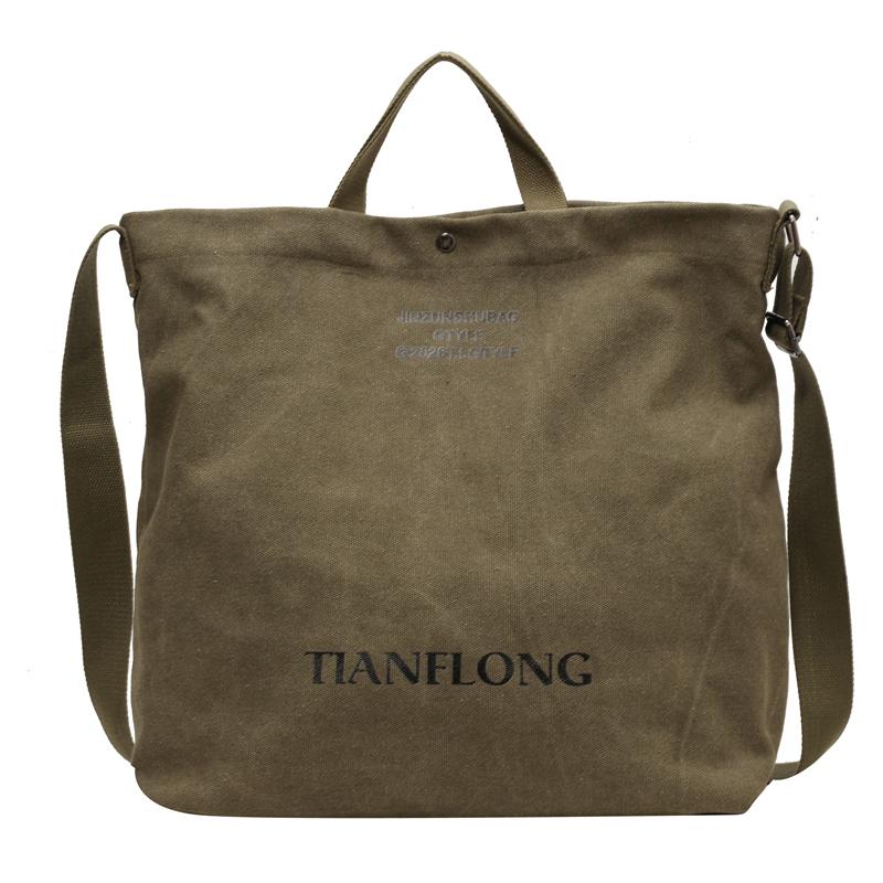 

Холщовая портативная сумка-тоут, большая вместительная сумка на плечо для поездок на работу, женская сумка через плечо класса хаки