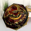 Snake Theme Design Folding Umbrella-Fashionable Auto-Open Design 8 Iron Ribs Plastic Handle Foldable Sunshade,Perfect Gifts