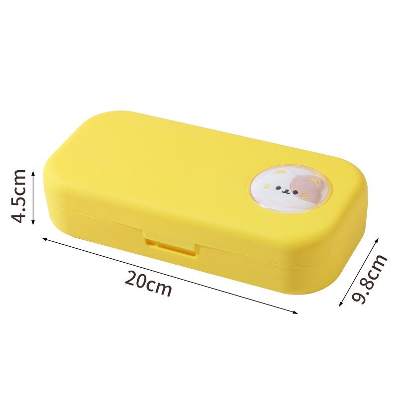 Double Layer Cartoon 3D Plastic Pencil Box,Hard School Supply Box for Girls Boys Kids, , Cute Art Storage Organizer, 1 Pack