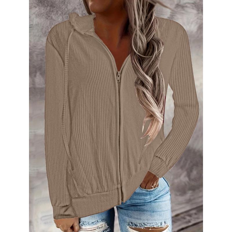 Women S Casual Thick Hooded Zip Cardigan Knit Sweater