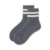 Women's Summer Thin Classic Stripe Two Bar Breathable Sweat Absorbing Leisure Sports Tube Cotton Socks