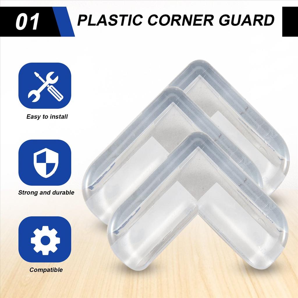BHBL 4 Pieces Clear Safety Soft Plastic Table Desk Corner Guard Protector