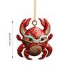 Delightful Cartoon Sheep Crab Car Ornament Whimsical Acrylic Holiday Decor Piece