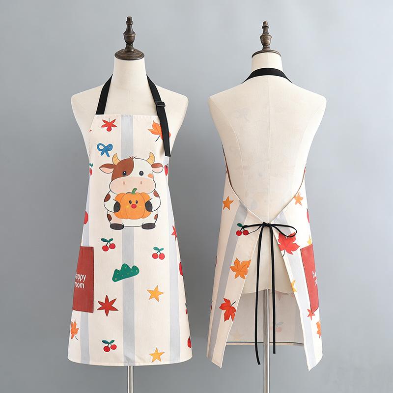 Cartoon Kitchen Apron: Stain-Proof, Wear-Resistant, Breathable, Waist Apron for Women