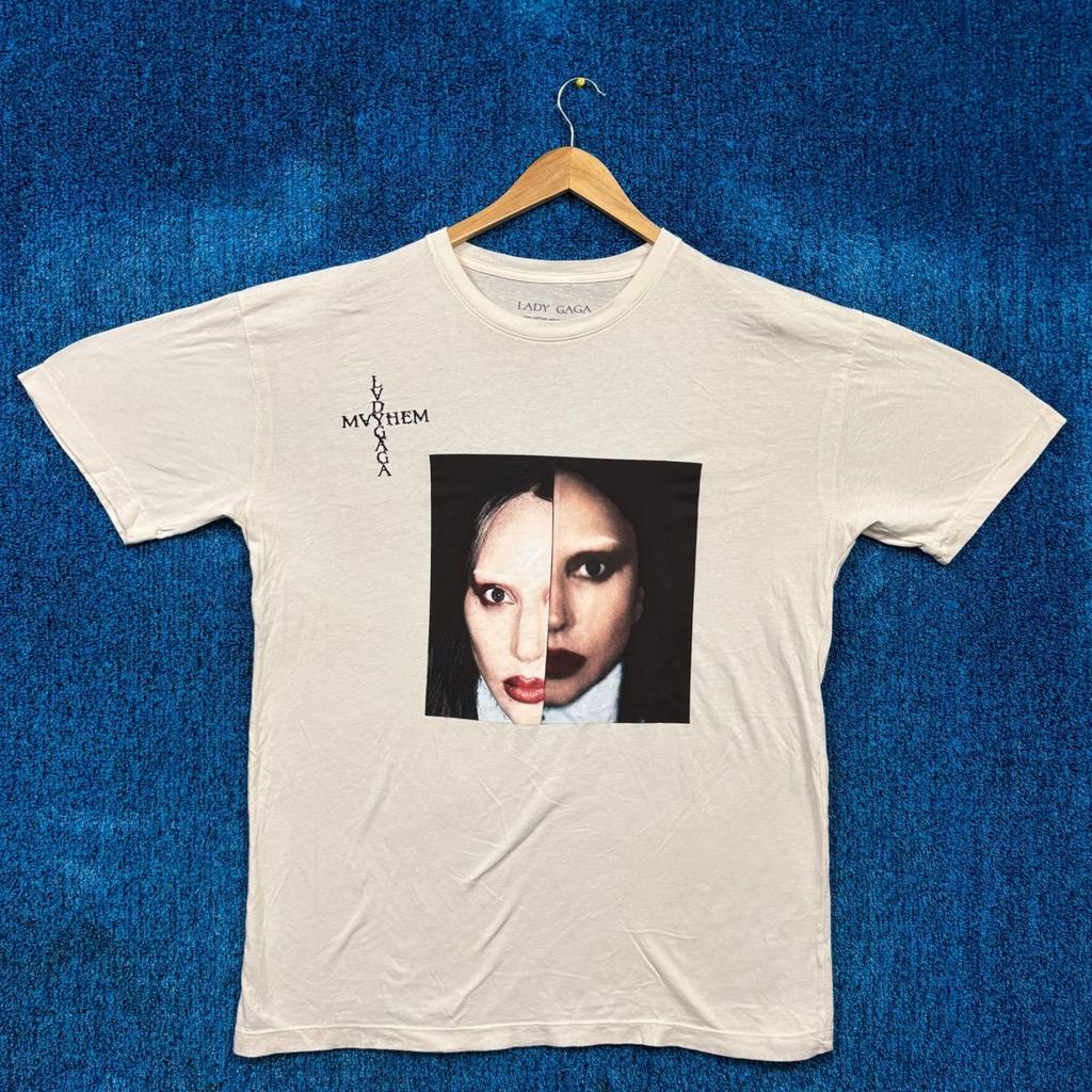 Lady Gaga Mayhem Album The Split Face Photo Synth-Pop Tee XL
