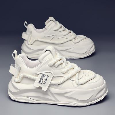 Modne Letnie Oddychające Męskie Buty Sneakersy na Platformie Marki Projektanckiej Wygodne Grube Buty do Biegania Moda Casual But Męski Plus