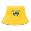 Butterfly Flag of Uruguay Print Bucket Hat , Patriotic Fisherman Hat Fashion Foldable Polyester Basin Cap