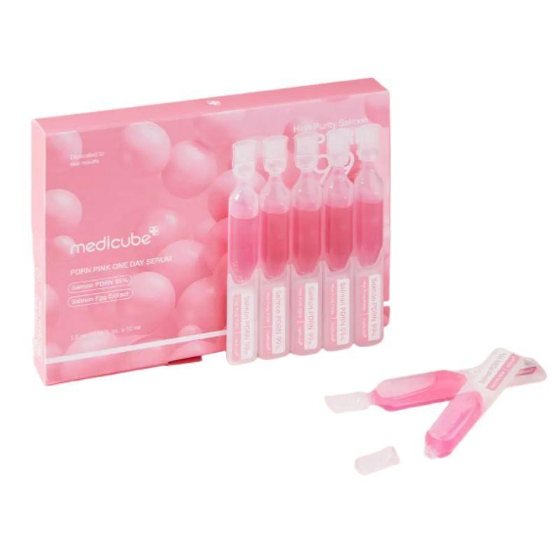 Medicube NEW PDRN Pink One Day Serum 1.5mL × 10 – Brightening Concentrate Ampoules