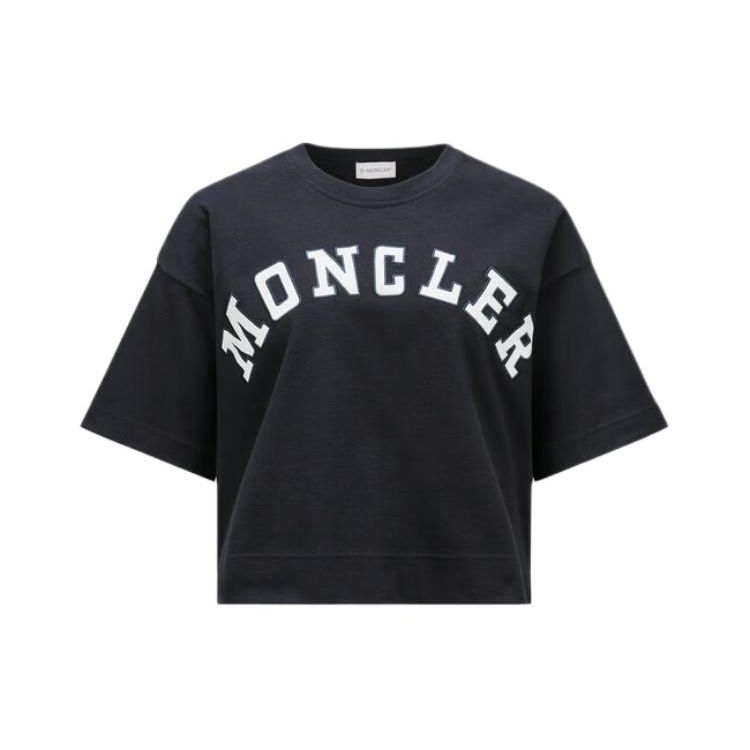 Moncler SS24 Year Of The Dragon Series Letter Logo Crew Neck Short Sleeve T-Shirt Women T-Shirt Midnight-Blue J10938C0001889AJ0778