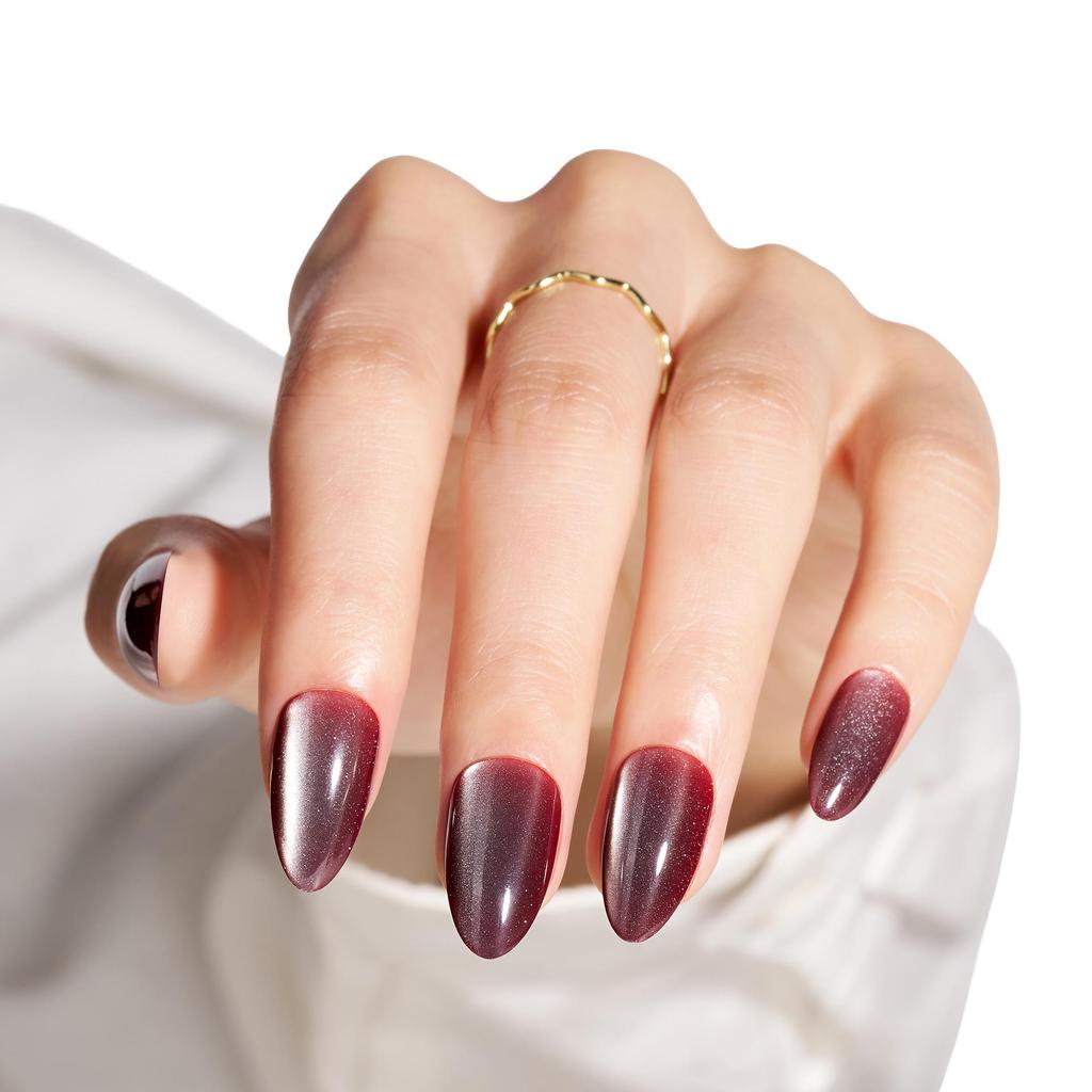 Cat Eye Wearable False Nails - Simple Whitening, Removable, High-End Nail Patches