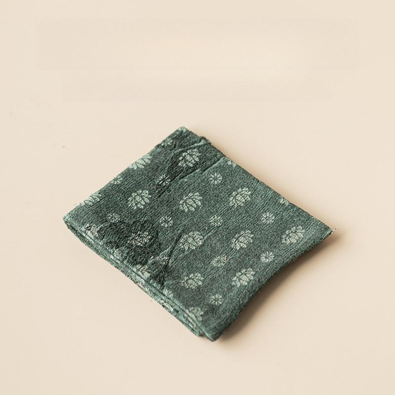 Lotus Rectangular Tea Towel Ancient Tea Cup Mat Tea Cup Pad Tea Napkins Household Tea Cloth Chinese Tea Set Accessories Craft