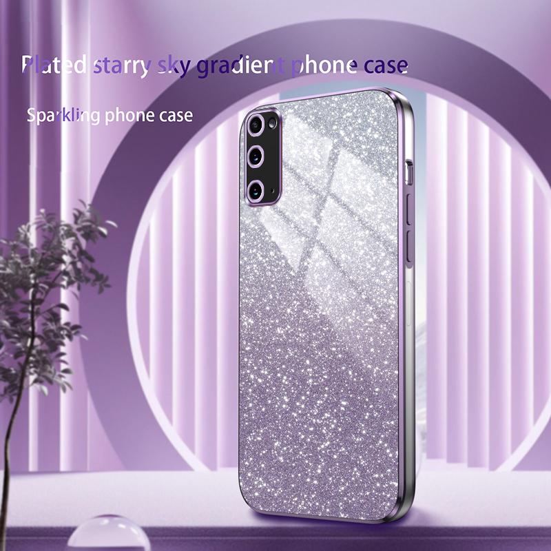 Für Samsung Galaxy S20 Plus Luxus Galvanisiertes Glitzer Hülle Für Samsung S20 Ultra S20 FE Weiche Stoßstange Klare Handy Rückseite