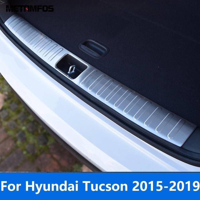 For Hyundai Tucson 2015-2018  Inner Rear Trunk Bumper Foot Plate Tail Door Sill Scuff Guard Plate Accessories Car Styling