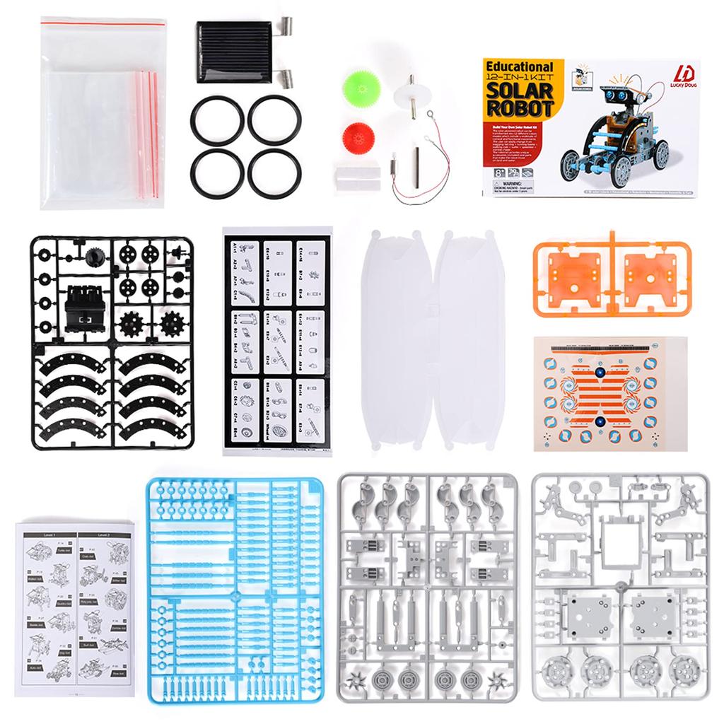 Lucky Doug Solar Robot Kit Science STEM Robot Kit Toy Kids Ages Science Building Set Gift for Boys Girls Students Teens Educational DIY Building Kit