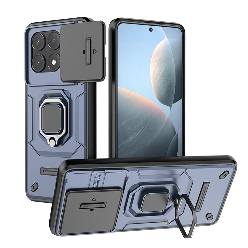 Slide Camera Funda for POCO X6 Pro 5G Redmi Note 13 Pro 5G Case Armor Metal Ring Stand Protection Cover for POCO X6 5G  Capa