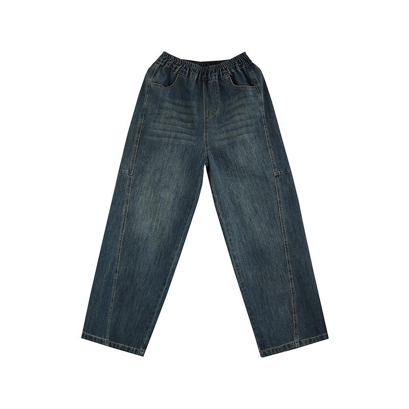 Damen Wide Leg Jeans Retro Locker Schlankmachend Modisch Übergröße Neu High Waist Jeans