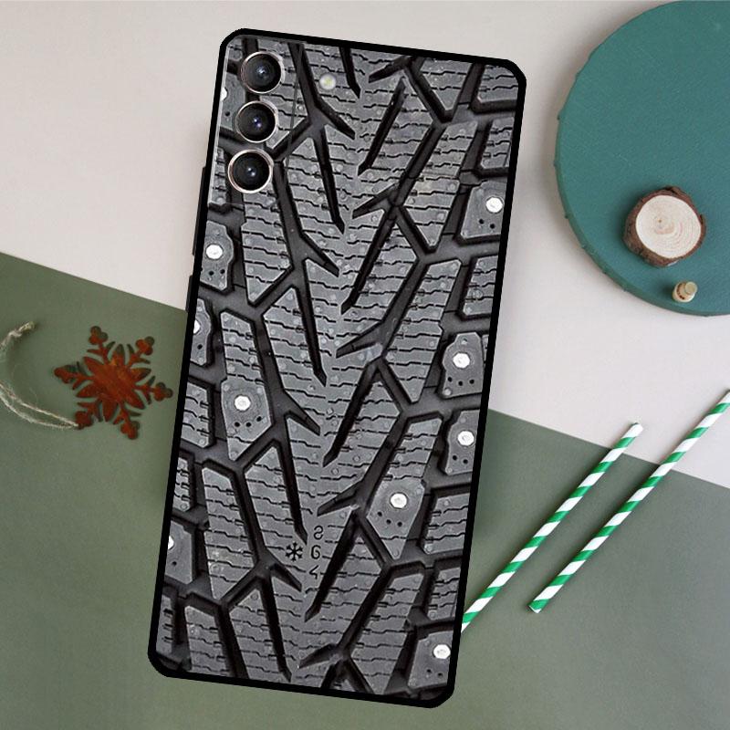 

Black Tire Tyre Tread Texture Phone Case For Samsung Galaxy S26 S24 Ultra S20 S21 S22 S23 S25 Plus S10 S25 FE Back Cover Galaxy S20