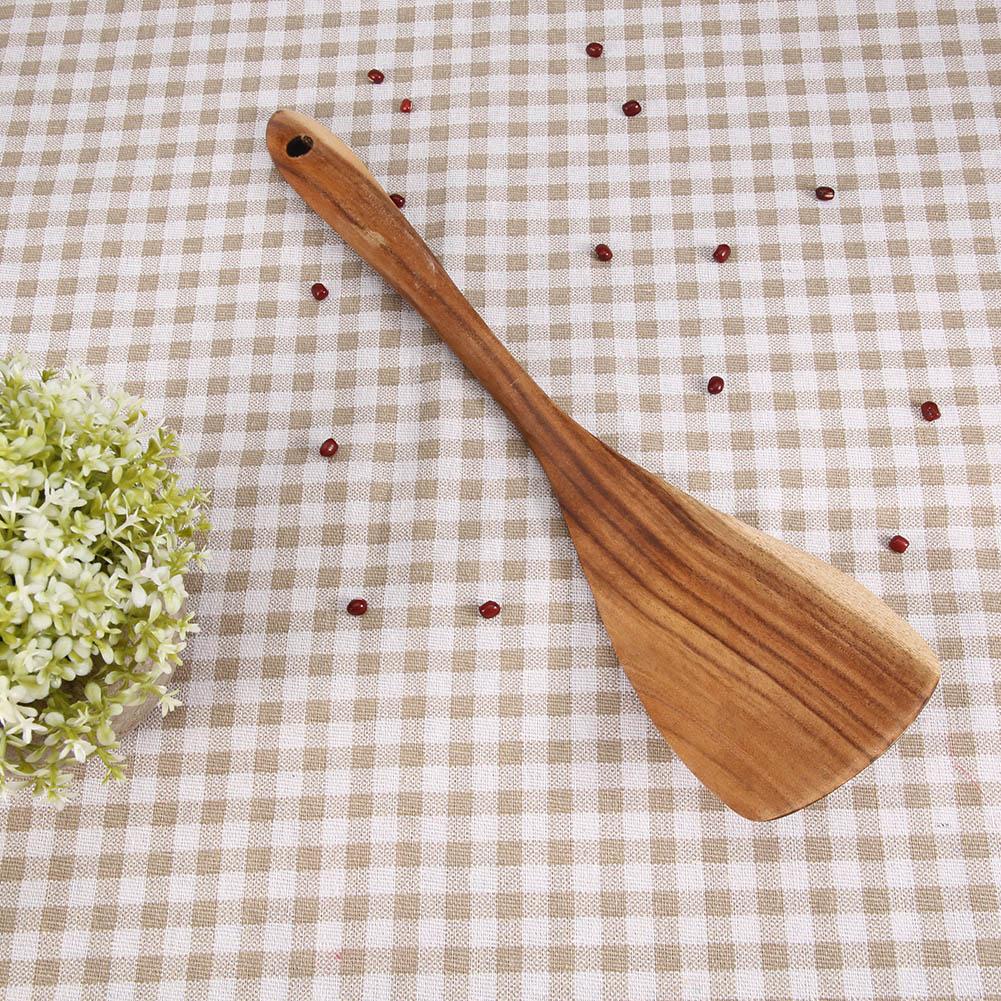 Natural Wooden Spatula Turner Fried Shovel Cooking Kitchen Utensils Shovel (31.5*7.5cm)