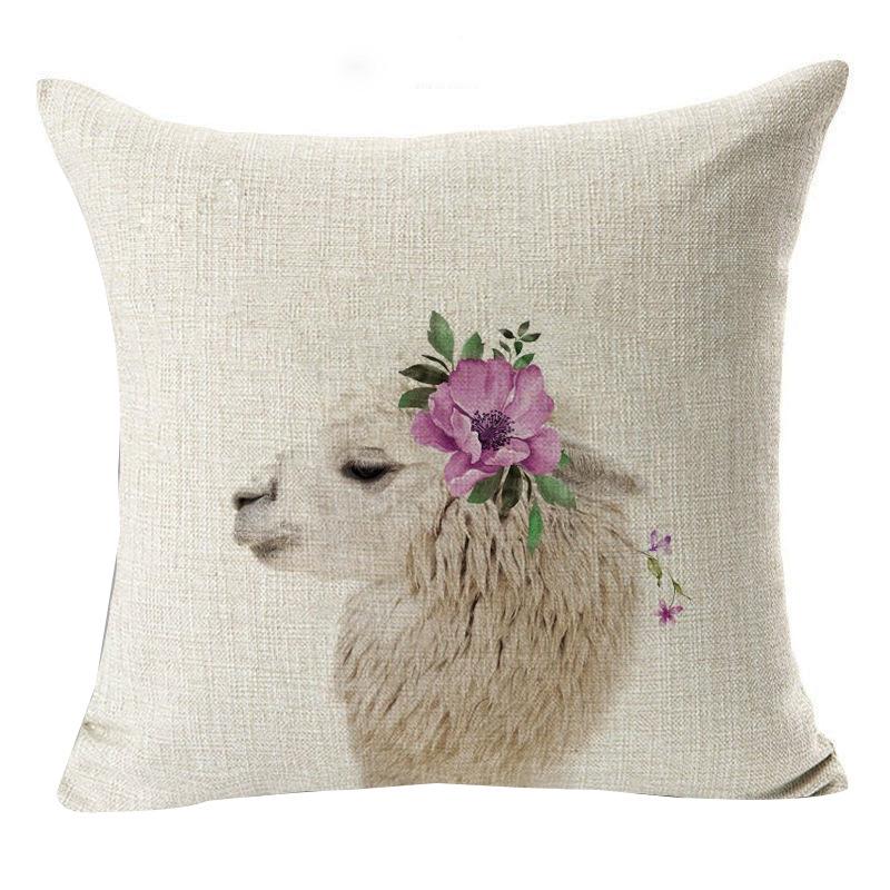New Cute Little Animal Linen Pillowcase Home Sofa Pillowcase