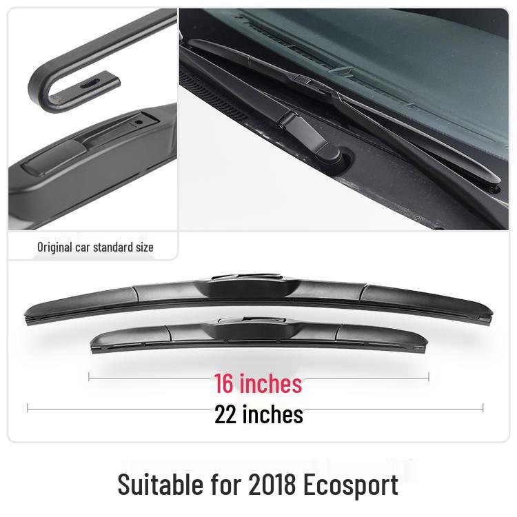 Double-Layer Rubber Wiper Blades for 2013 Ford EcoSport EcoBoost - Front & Rear