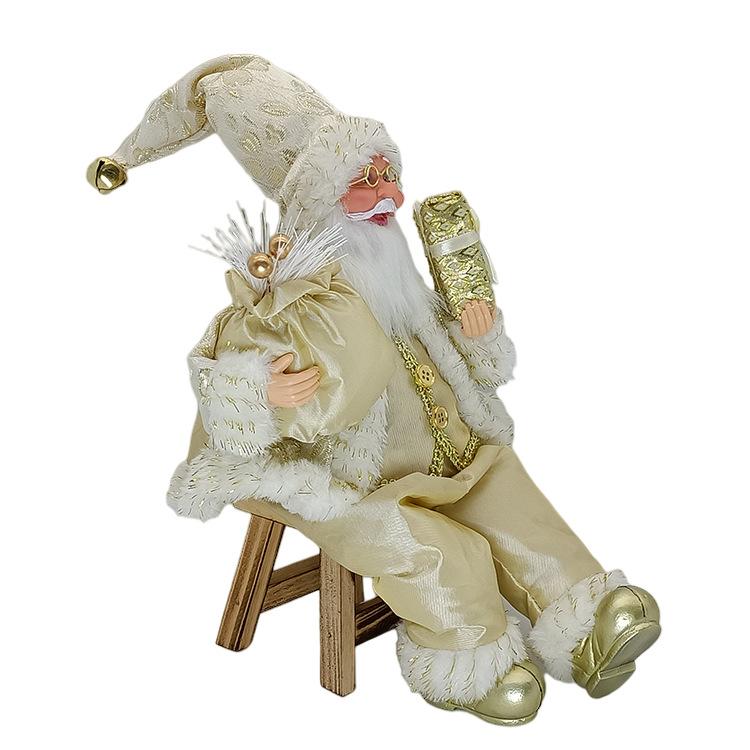 Santa Claus Seated Figurine Christmas Scene Doll Decorations Holiday Gift