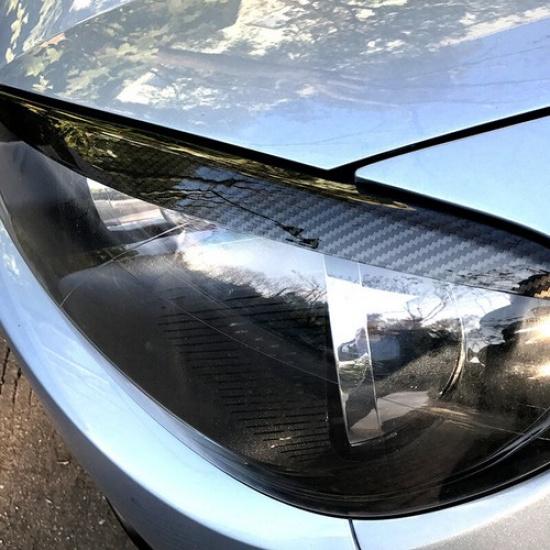 Carbon Black Front Headlight Lamp Eyelid Eyebrow For VW GOLF MK6 GTI R 2008-2013