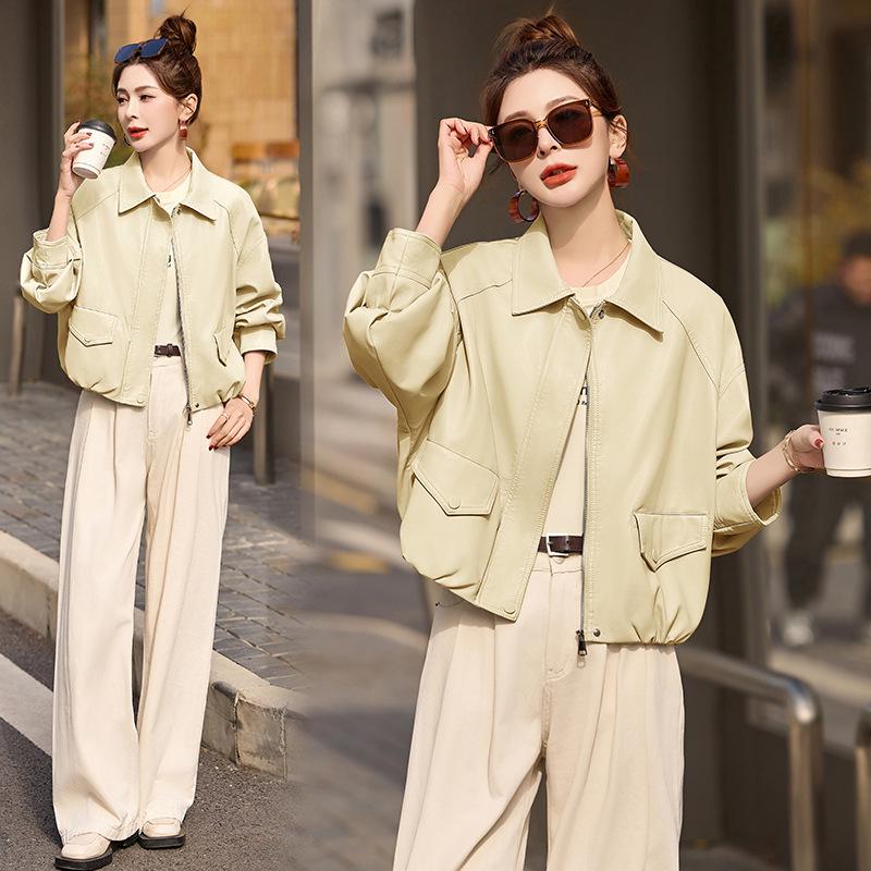 

Женская мотоциклетная куртка из ПУ кожи - Мода Весна/Осень 2025 (Маленький) XG9960 L (115-130 jin)