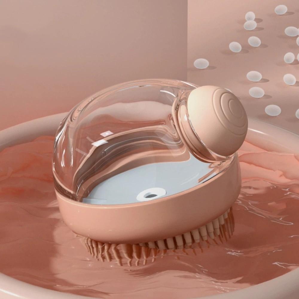 Scrubbing Function Cat Bath Brush Soft Bristles Can Hold Shower Gel Silicone Bath Brush Wet and Dry Use Hanging