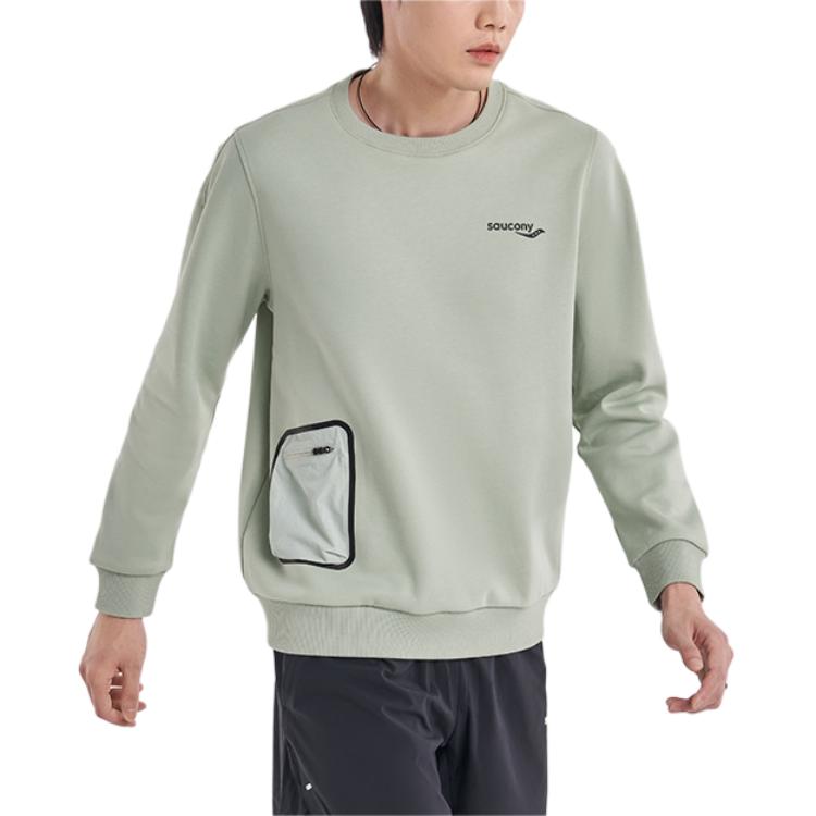 Saucony Sweatshirts Men s Light Green Crew Neck Moderate SC2239018-4 L