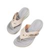 New women's shoes spring and summer wedge heels slippers women's beach sandals metal buckle wedge heels fashion casual