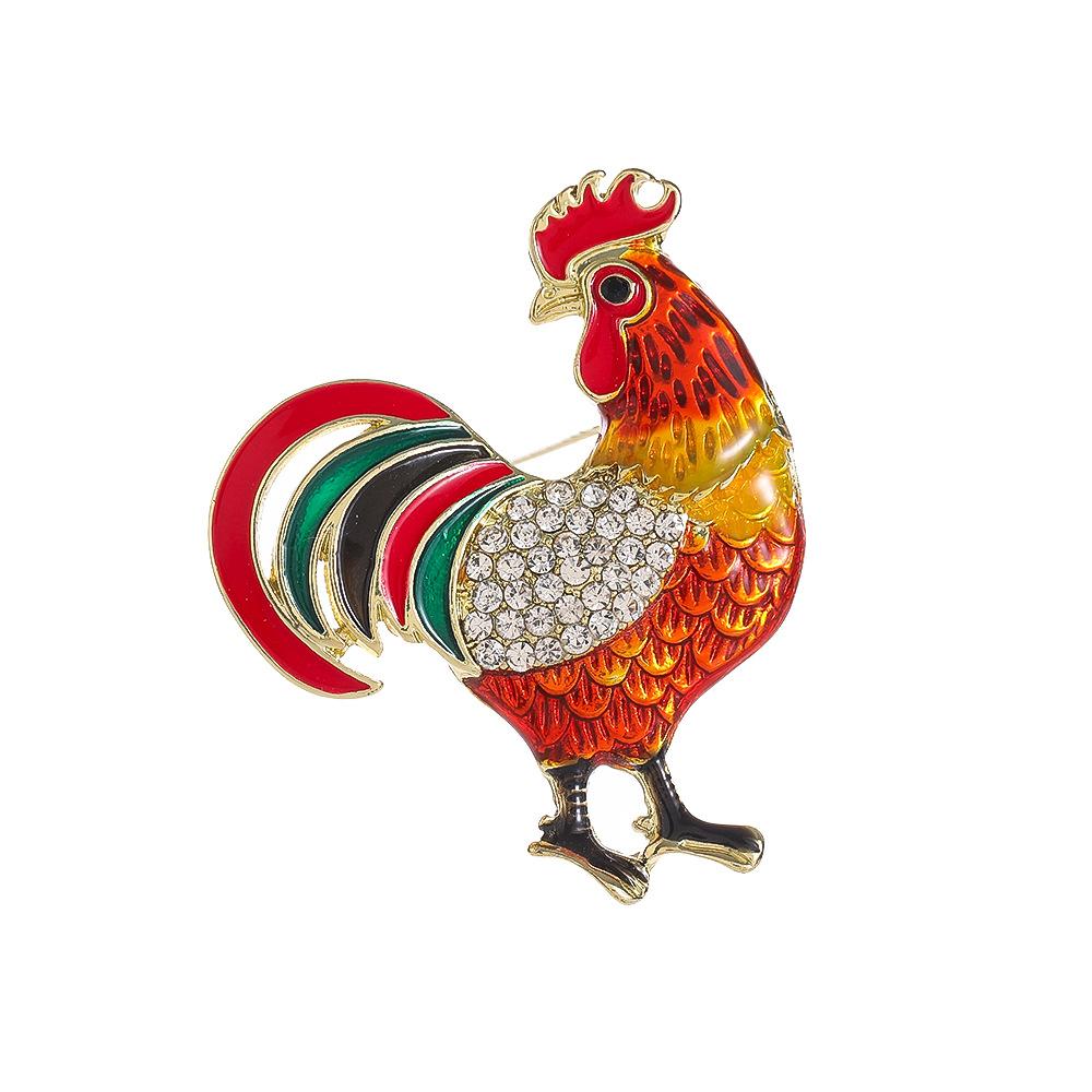 New Style Painted Dripping Oil Animal Rooster Cartoon Cute Brooch Brooch