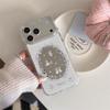 New 2026 Mirror Surface Purple Floral Bunny Phone Case For iPhone 17 Pro 16 15 14 17 Pro Max Glitter Shockproof Cover Girl