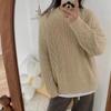 2024 Zodiac Year Women's Red Wool Cable Knit Slimming Pullover Sweater