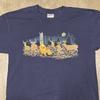 VTG Jäger T-Shirt Lustige Hirsch Grafik 90er 1999 BRS Artwear Marine Blau Jagd Größe XL