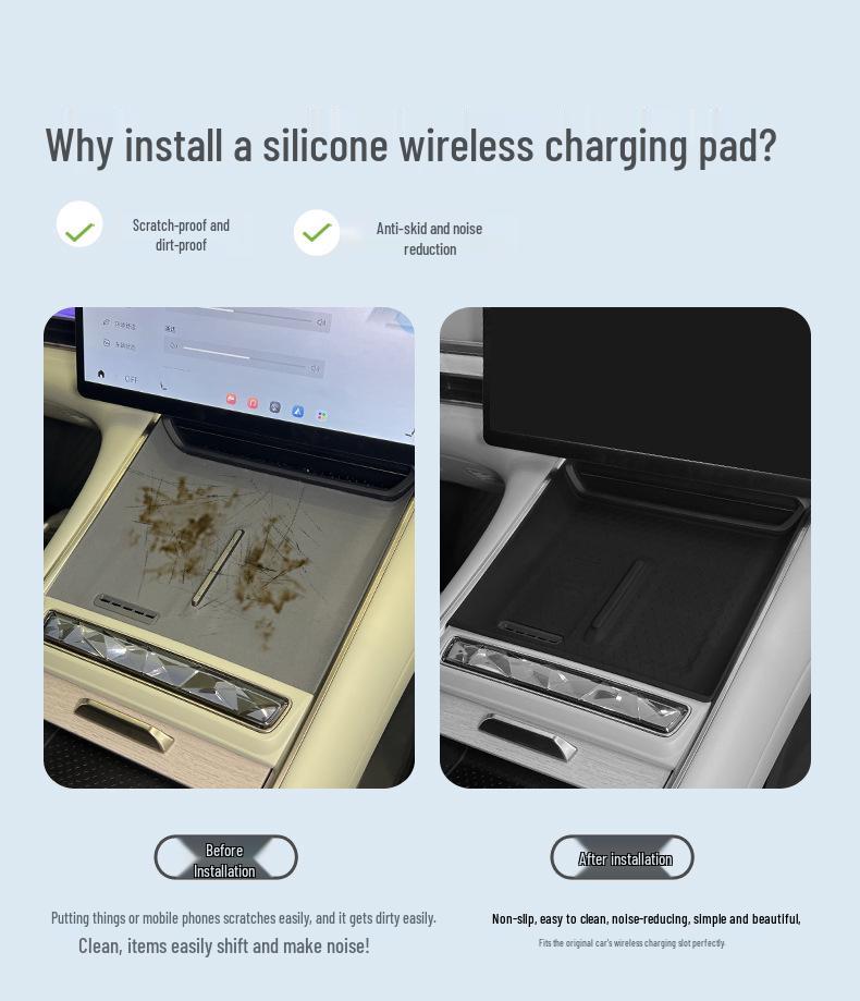 Exeed Sterra ES Kabelloses Laden Silikon Anti-Rutsch-Pad für Mittelkonsolenmodifikationen