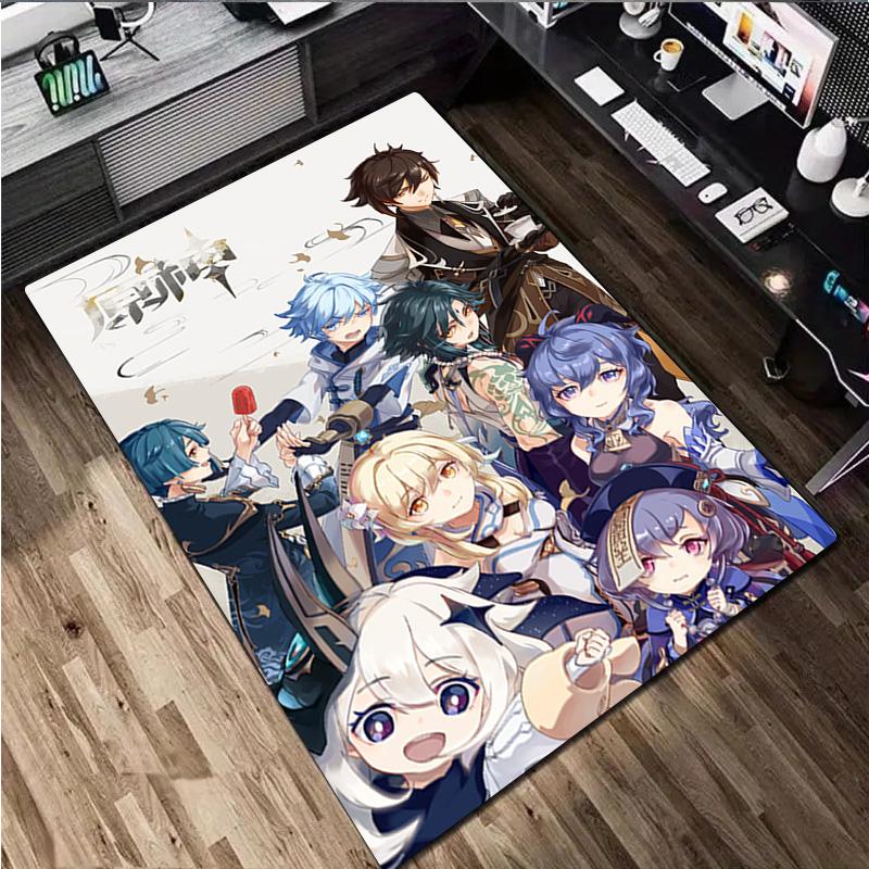 Genshin Impact Home carpet Office Decorative Carpet For Living Room Bedroom Door Mat Floor Rug Computer Chair Area Rug